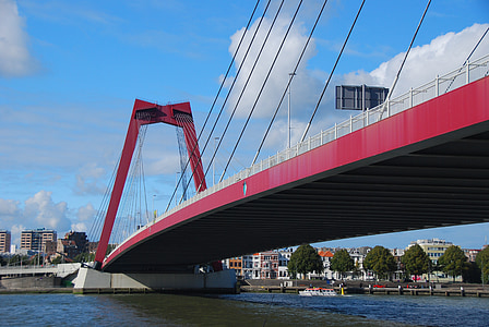 Roterdamas, tiltas, vandens