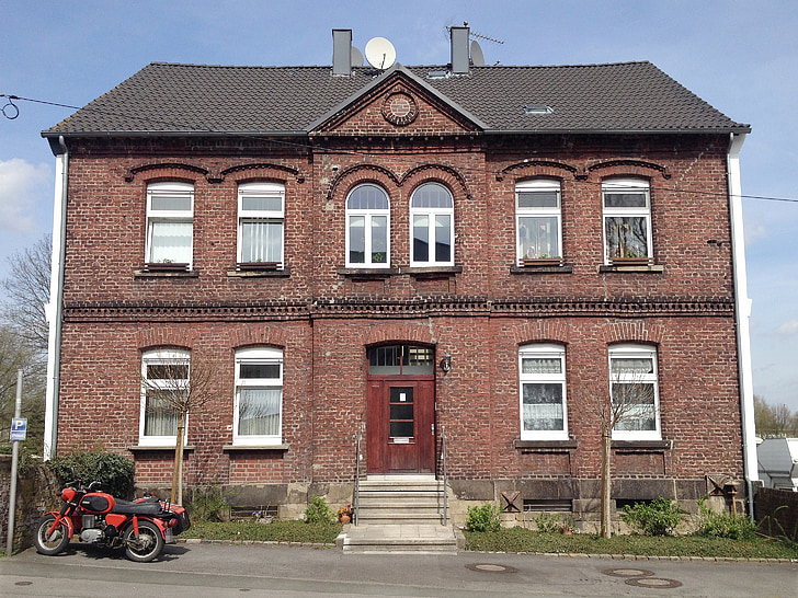 Casa, mattone, Casa di pietra, facciata, vista frontale, Westfalen, MZ