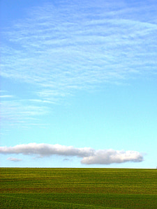 поле, Луг, Облако, пейзаж, небо, трава, Лето