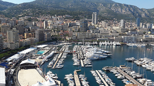 Monte carlo, Monaco, poort, haven, zee, nautische vaartuig, stadsgezicht