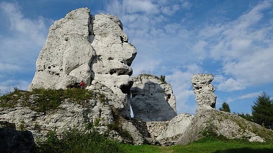 Ogrodzieniec, Lengyelország, táj, sziklák, Jura Krekowsko-czestochowa