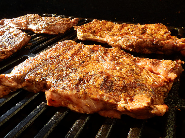 barbecue, grilled, grill, meat, steak, delicious, tasty