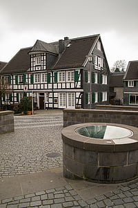 truss, rumah, fachwerkhaus, pasar, wermelskirchen, Datarn Bergisches, bangunan