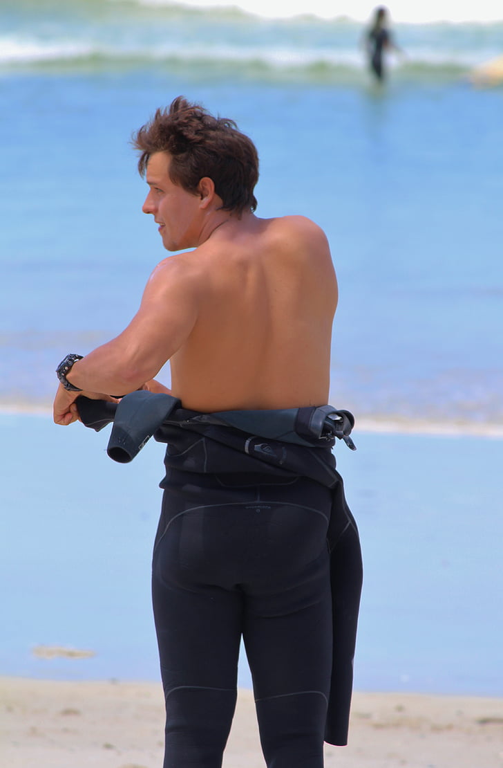 man, young man, move, wetsuit, surfer, attract, surf