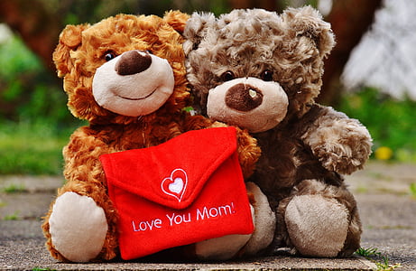 Teddy, día de la madre, amor, mama, tarjeta de felicitación, madre, bienvenida