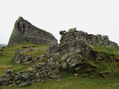 broch, carloway, Isle of lewis, Skotlandia, Hebrides, batu, kuno