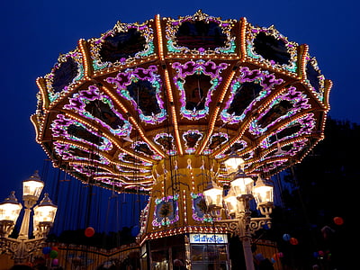 Bremer freimarkt, jaar markt, eerlijke, Foto van de nacht, vreugde, carrousel, stemming
