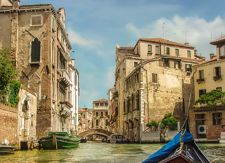 Venecija, gondolomis, važinėti, valtis, kelionė, turizmo, kelionės