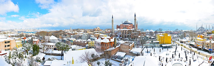 Istanbul, Sultanahmet, sníh