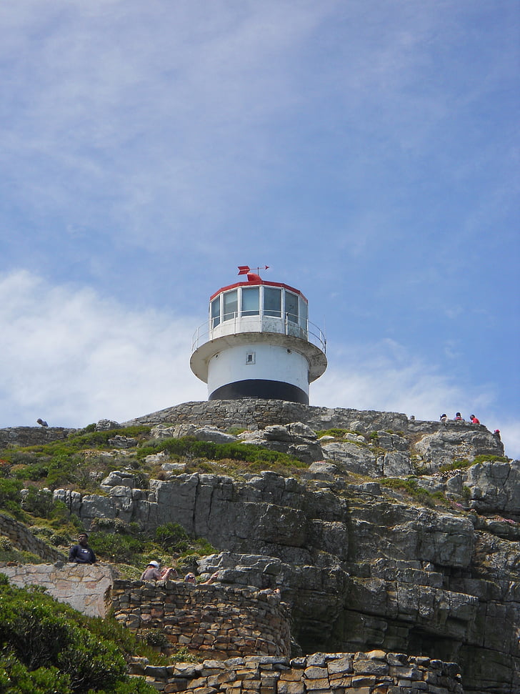 Rock, Cape point, Lighthouse, Sky, Visa, Sydafrika, Holiday