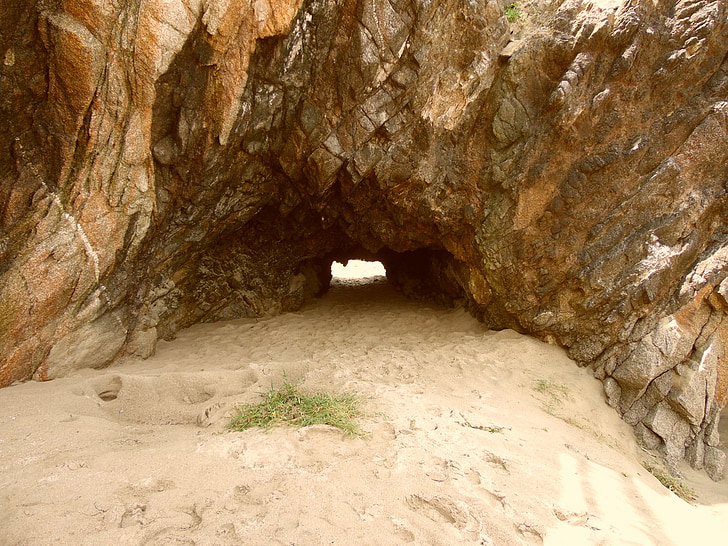 cave, beach, coast, hole, rocks, samd, nature