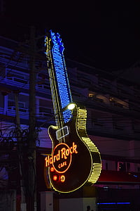 guitar, neon, lighting