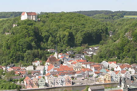 Rosenburg, Riedenburg, Altmühl dalen, Greding, kyrkan fyrkantig, Schambach dalen, falkenering