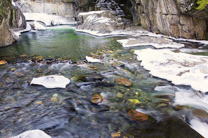 Warren falls, allas, vesi, luonnollinen, talvi, Luonto, altaan vesi
