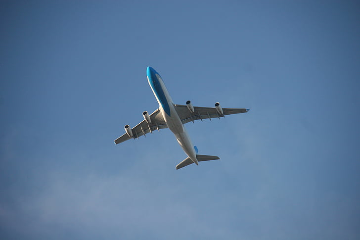 lietadlá, modrá obloha, lietanie, lietadlo
