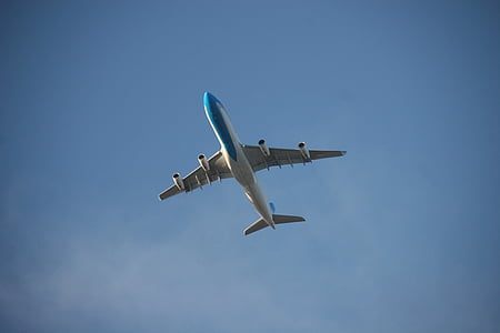 zrakoplova, plavo nebo, leti, avion