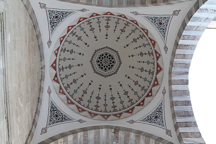 Dome, mosaik, moskén, islam, sakrala, pensionerad, arkitektur
