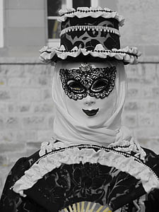 ball de màscares, mascarada, Carnaval, panell, vestuari, conformen, vestuari