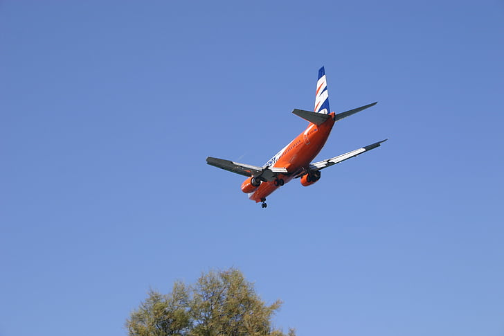the plane, sky, greece