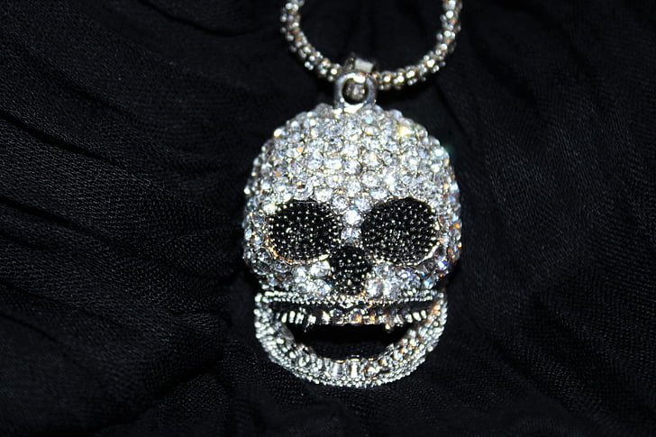 totem glavu, Lanac, nakit, ogrlica, Vještački dijamant, srebro, modni