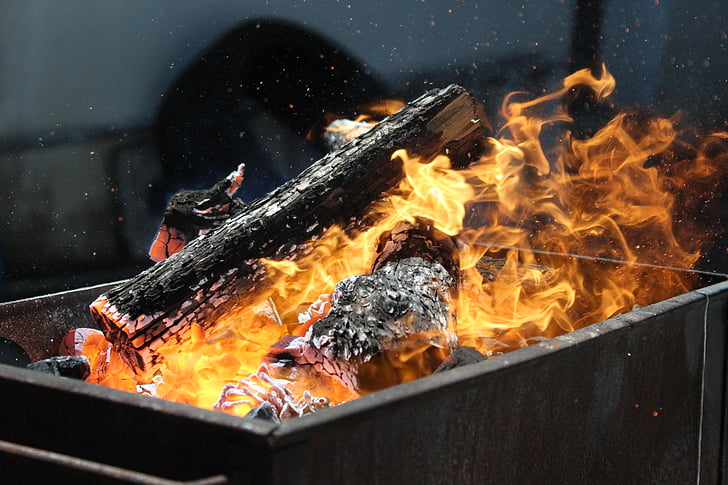 barbecue, fuoco, tronchi, brace, fuoco - fenomeno naturale, calore - temperatura, fiamma