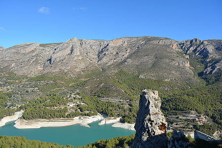 guadalest, 湖, 自然, 風景, スペイン, 山