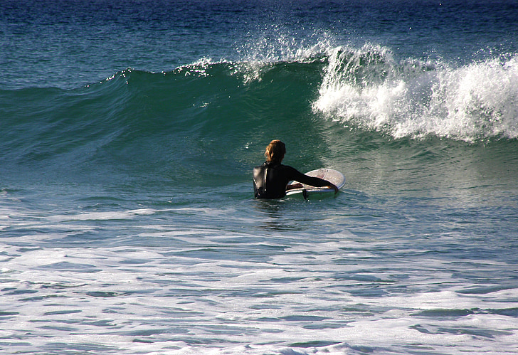 Surfer, Brittany, Atlandi, rannikul, Sea, Ocean, vee