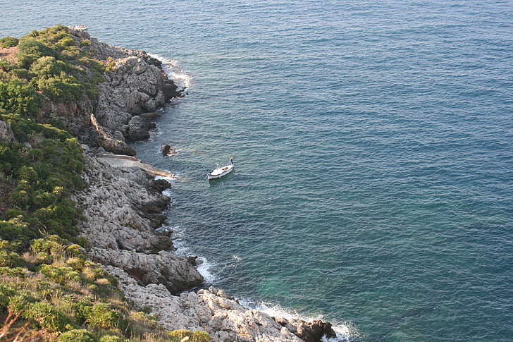 mar, acantilado, Italia, Costa, paisaje, agua, rocas