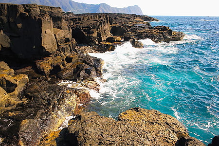 Hachijojima, Já?, pobřeží, Rock - objekt, skalní útvar, voda, Příroda