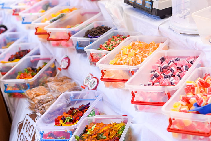 colorido, dulces, Feria, dulces, alimentos