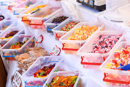 đầy màu sắc, bánh kẹo, Hội chợ, đồ ngọt, thực phẩm