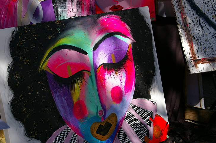 arte, piastra, pittura, acquerello, creativo, occhi, Mask - mascherare