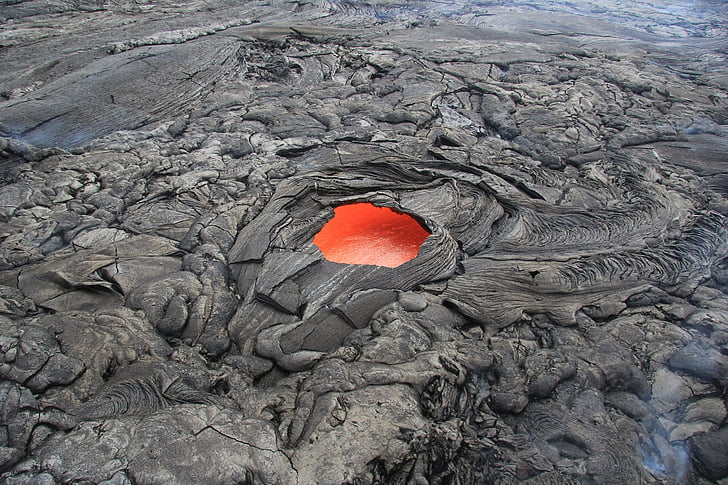 lava, volcanic, crust, molten, window, hot, heat