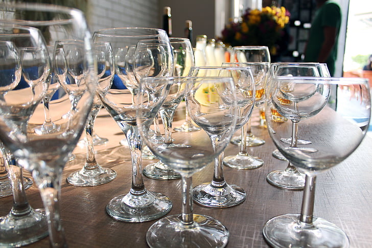 wineglass, clear, buffet, drink, with love