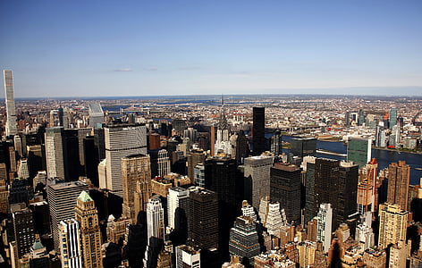 nueva york, cielo, ciudad, urbana, Manhattan, Imperio, punto de referencia