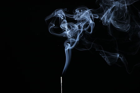smoke, illuminated, background, black