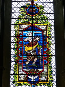 Christopher, Sveti, Crkva, Crkveni prozor, staklo prozora, prozor, Vitraj