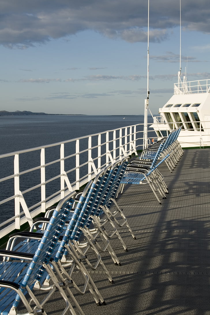 loď, Cruise, stoličky, more, Nórsko