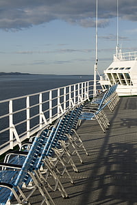loď, Cruise, stoličky, more, Nórsko