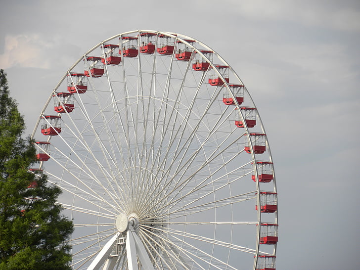 rueda de la fortuna, asientos, Feria, atracciones, rueda, Ferris, Parque