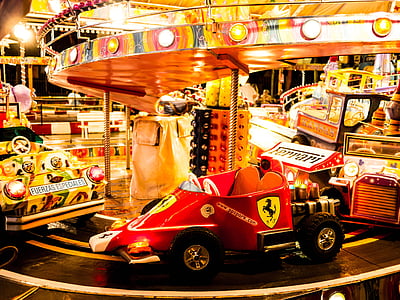 Ferrari, automašīnas, Automātiska, karuselis, jautri, spēlēt, vecais