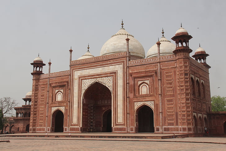 Taj mahal, moskeen, Agra, monument