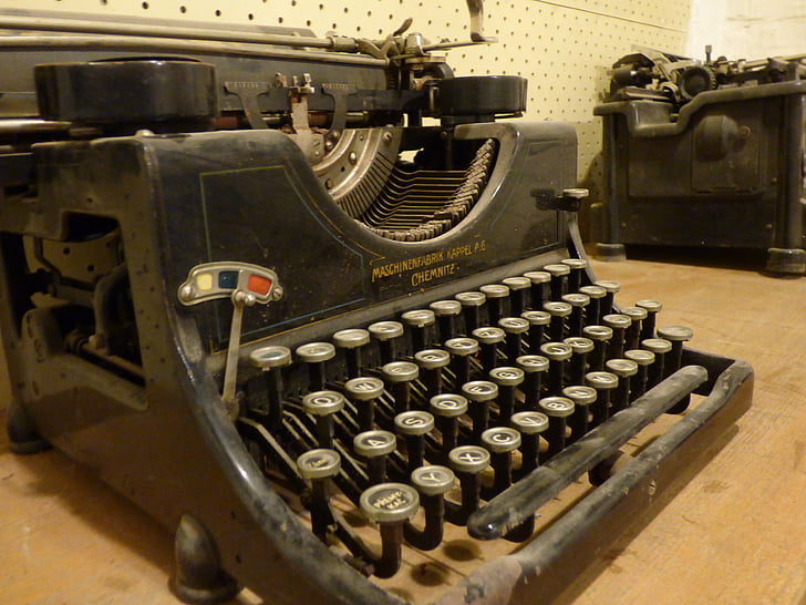 machine, afdrukken, toetsen, lettertype, schrijfmachine, papier, brieven