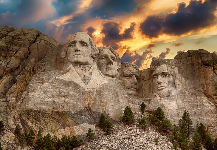 Mount rushmore, emlékmű, Amerikai, elnök, Rushmore, Washington, szobrászat