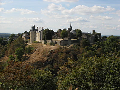 hrad, krajina, Sainte-suzanne, Mayenne, Francie