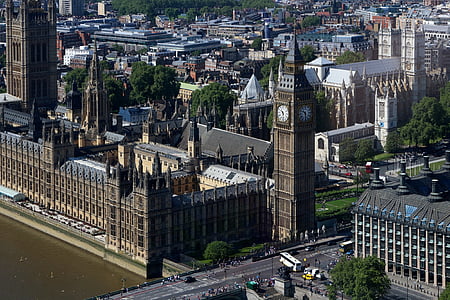 Parlament, Londyn, Architektura, Westminster, gród, miejski scena, Rzeka