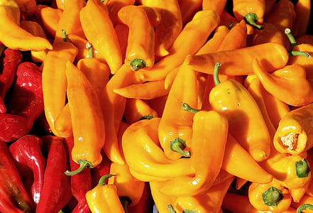 paprika, vegetables, yellow, food, sweet peppers, pepper, market