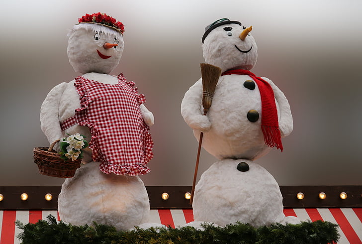 눈사람, 뉘른베르크, 아이 크리스마스, 피 규 어, 크리스마스 시장