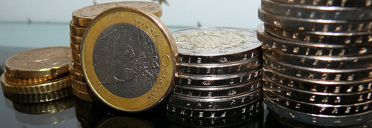 eura, Euro mince, peníze, Měna, mince, financování, hotovost