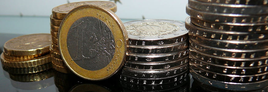 Euro, Euro moneta, soldi, valuta, monete, Finanza, contanti